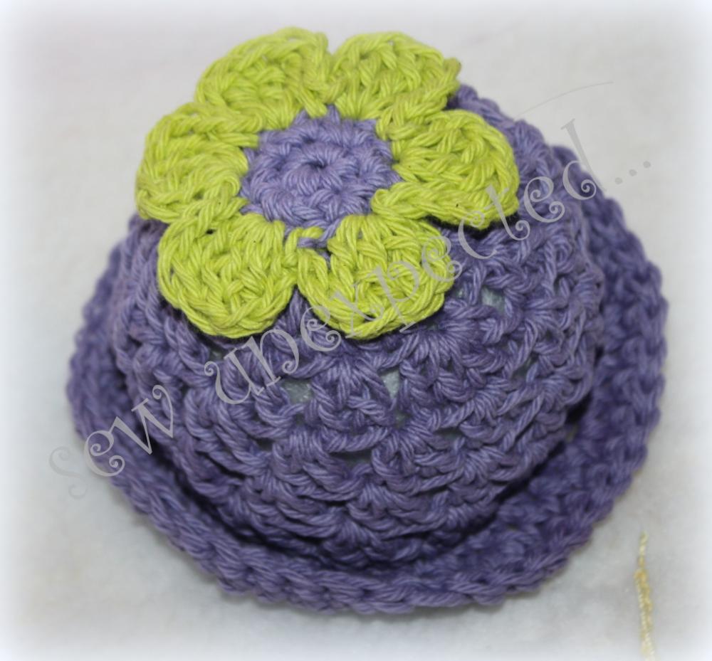 Crochet cotton flower sunhat