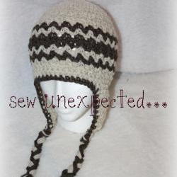 Zigzag earflap beanie