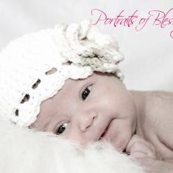 Crochet flower cloche