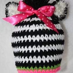 Crochet Zebra beanie