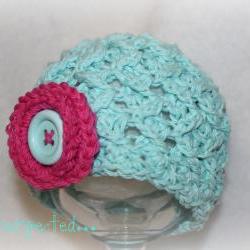 Spring cloche with button flower