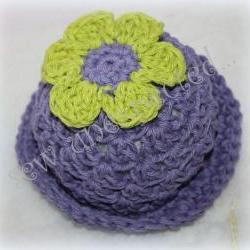 Crochet cotton flower sunhat